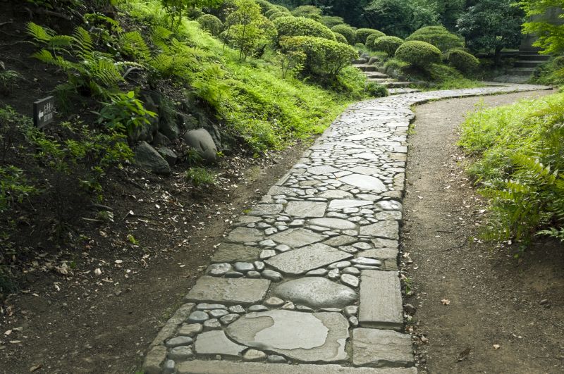 Walkway with Natural Stone Pavers